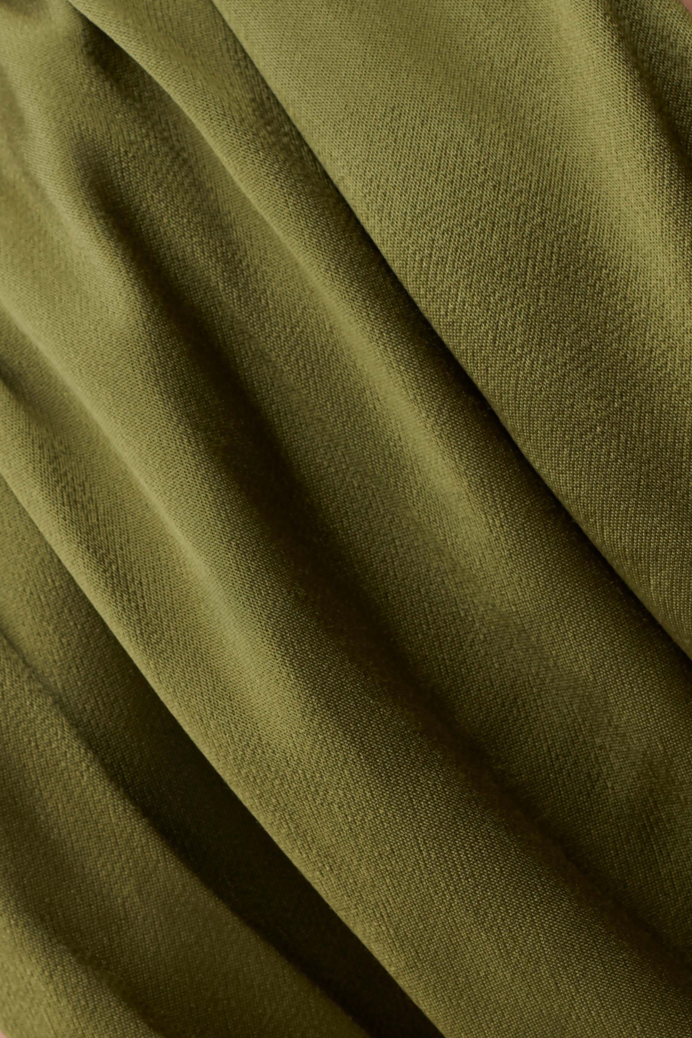 Valencia Open Back Satin Maxi Dress - Olive view 4