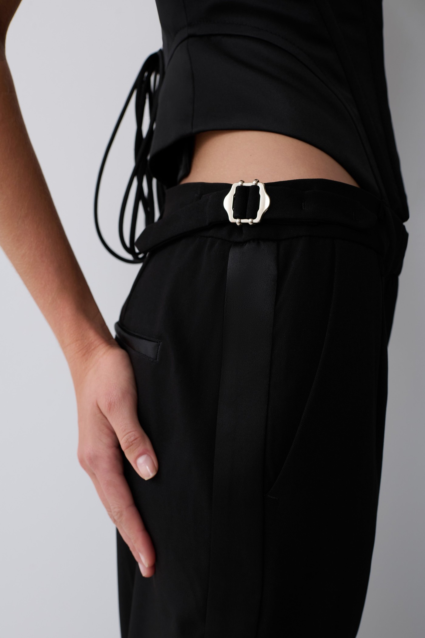 Theodora Straight Leg Pants - Black view 3