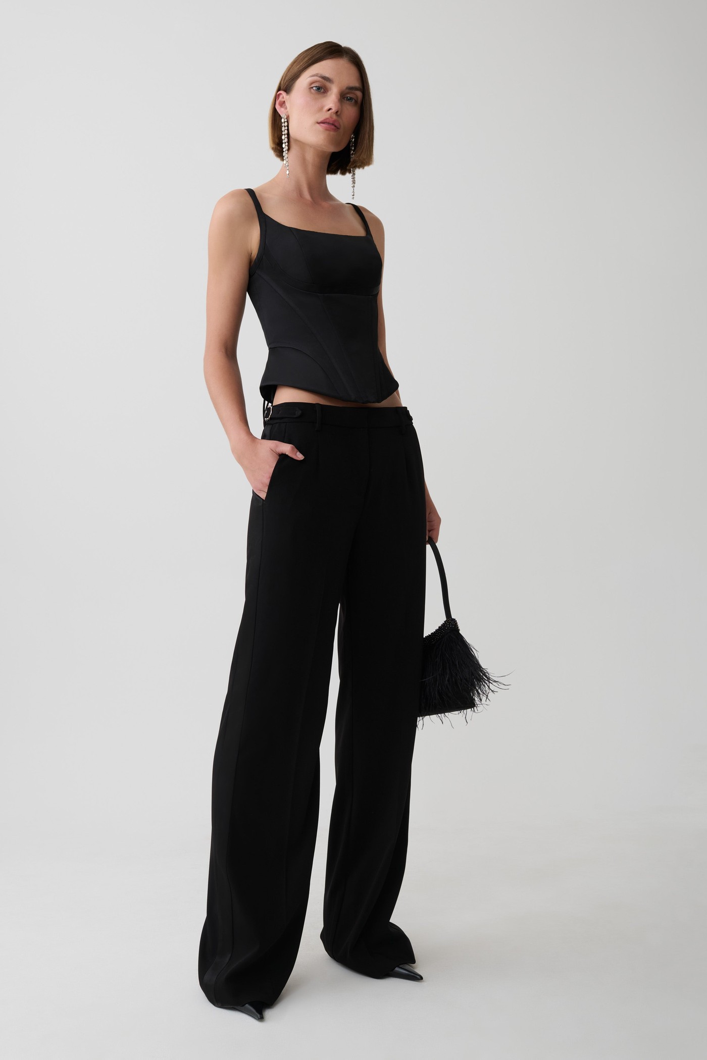 Theodora Straight Leg Pants - Black